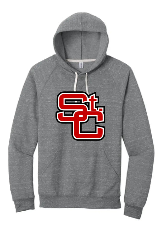 St. Clairsville St. C Logo Jerzees Snow Heather French Terry Raglan Hoodie