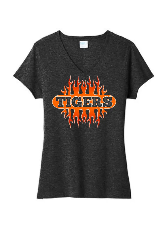 Shadyside Flames Ladies Tri-Blend V-Neck Tee