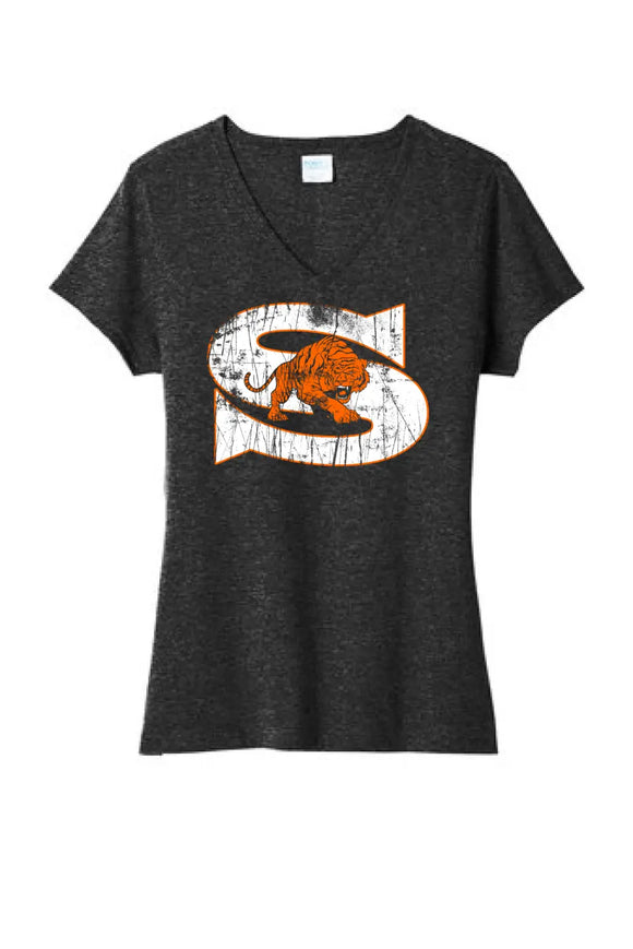 Shadyside Tiger S Ladies Tri-Blend V-Neck Tee