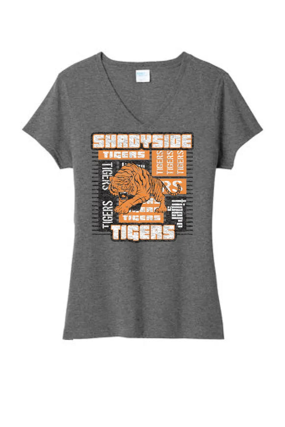 Shadyside 90s Ladies Tri-Blend V-Neck Tee