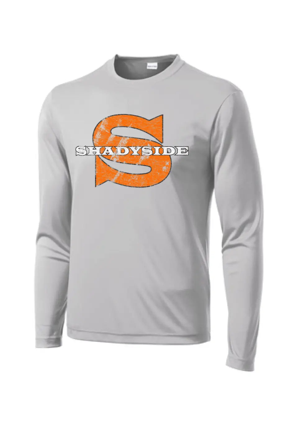 Shadyside Distressed Wide Latin Long Sleeve PosiCharge Competitor Tee