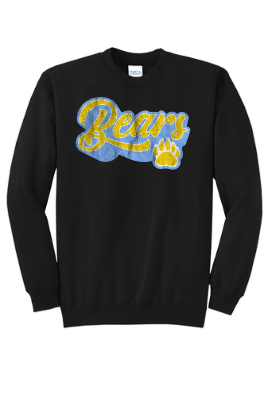 Oak Glen Distressed Script with Paw Core Fleece Crewneck Sweatshirt