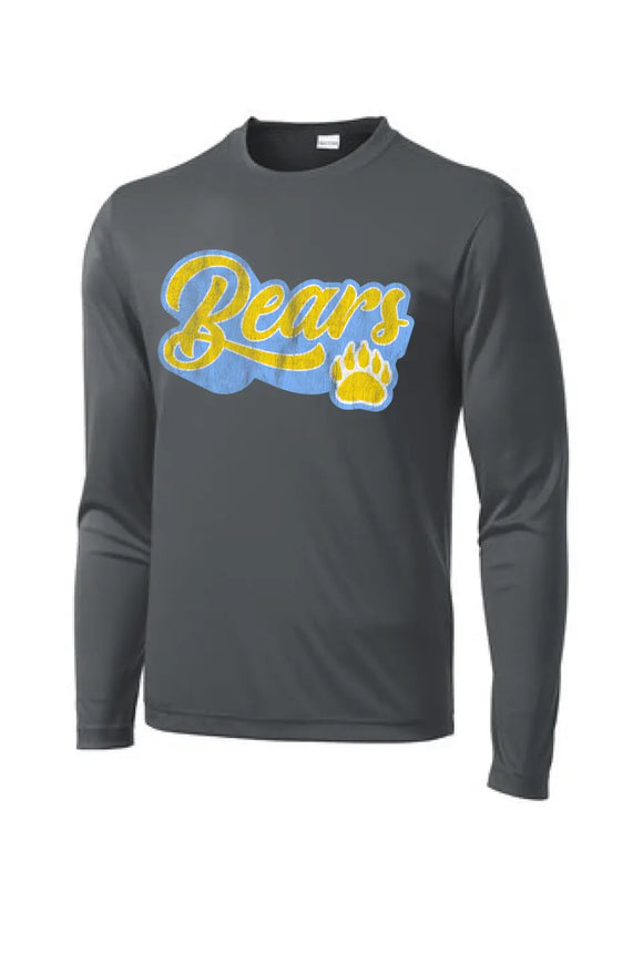 Oak Glen Distressed Script with Paw Long Sleeve PosiCharge Competitor Tee