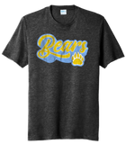 Oak Glen Distressed Script with Paw Tri-Blend Tee