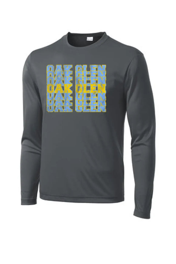 Oak Glen Distressed Repeating Long Sleeve PosiCharge Competitor Tee