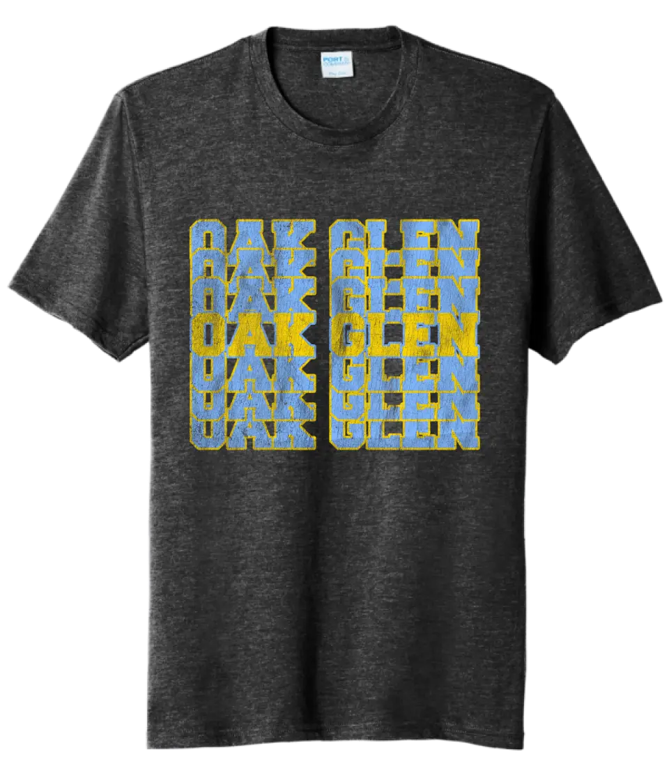 Oak Glen Distressed Repeating Tri-Blend Tee