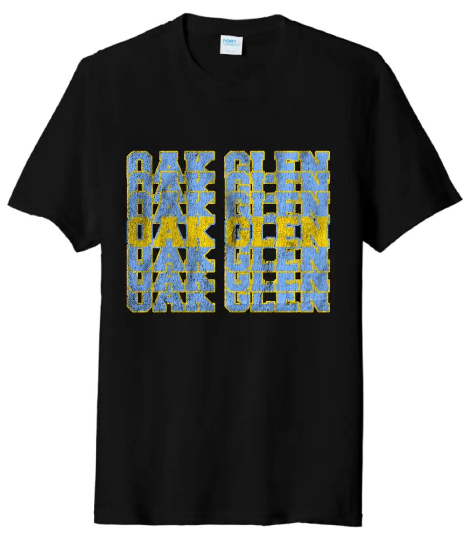 Oak Glen Distressed Repeating Tri-Blend Tee