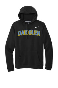 Oak Glen Distressed Letters Nike Club Fleece Pullover Hoodie