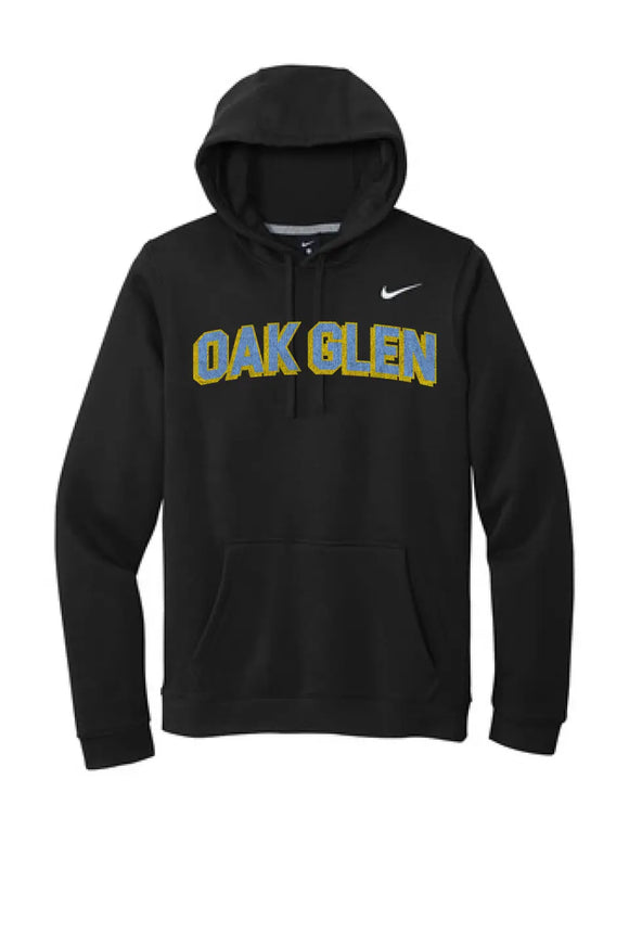 Oak Glen Distressed Letters Nike Club Fleece Pullover Hoodie