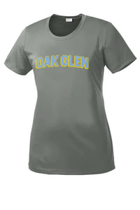 Oak Glen Distressed Letters Ladies Competitor Tee