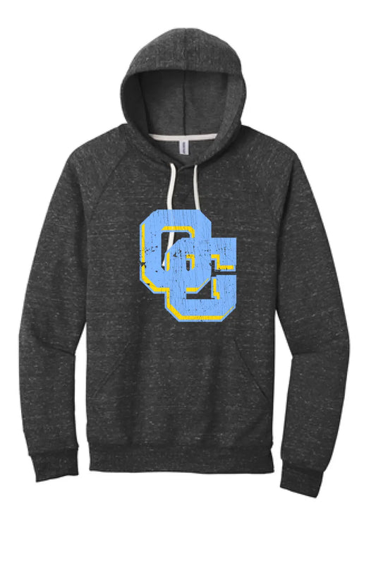 Oak Glen Distressed OG Logo Snow Heather French Terry Raglan Hoodie