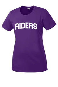 Martins Ferry Riders White Letters Ladies Competitor Tee