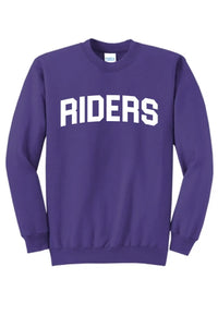 Martins Ferry Riders White Letters Core Fleece Crewneck Sweatshirt