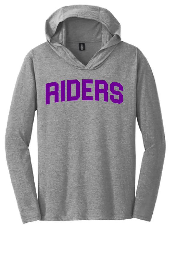 Martins Ferry Riders Purple Letters Perfect Tri-Long Sleeve Hoodie