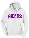 Martins Ferry Riders Purple Letters Core Fleece Pullover Hooded Sweatshirt