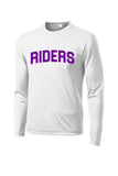 Martins Ferry Riders Purple Letters Long Sleeve PosiCharge Competitor Tee