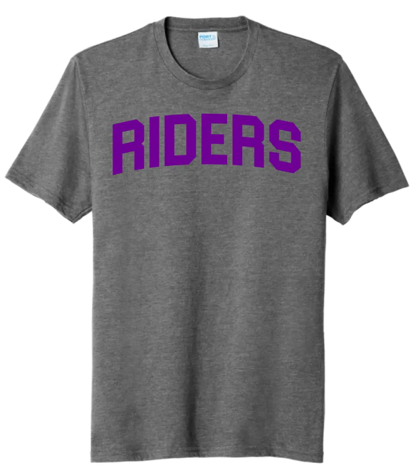 Martins Ferry Riders Purple Letters Tri-Blend Tee