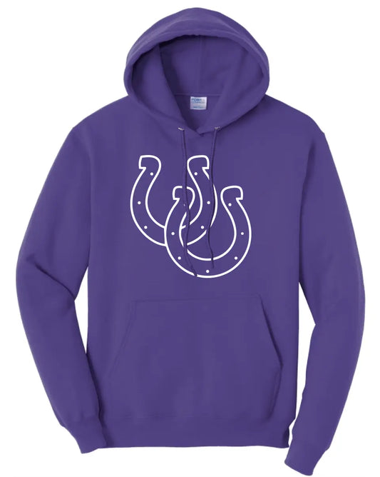 Martins Ferry Horseshoes Core Fleece Pullover Hooded Sweatshirt