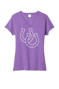 Martins Ferry Horseshoes Ladies Tri-Blend V-Neck Tee