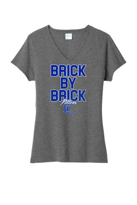 East Liverpool Potters Brick by Brick Ladies Tri-Blend V-Neck Tee