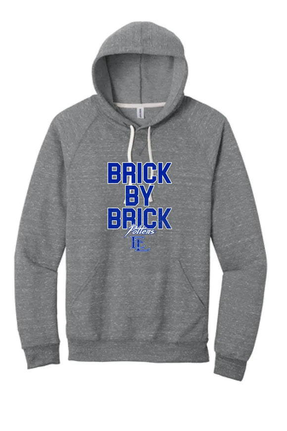 East Liverpool Potters Brick by Brick Jerzees Snow Heather French Terry Raglan Hoodie