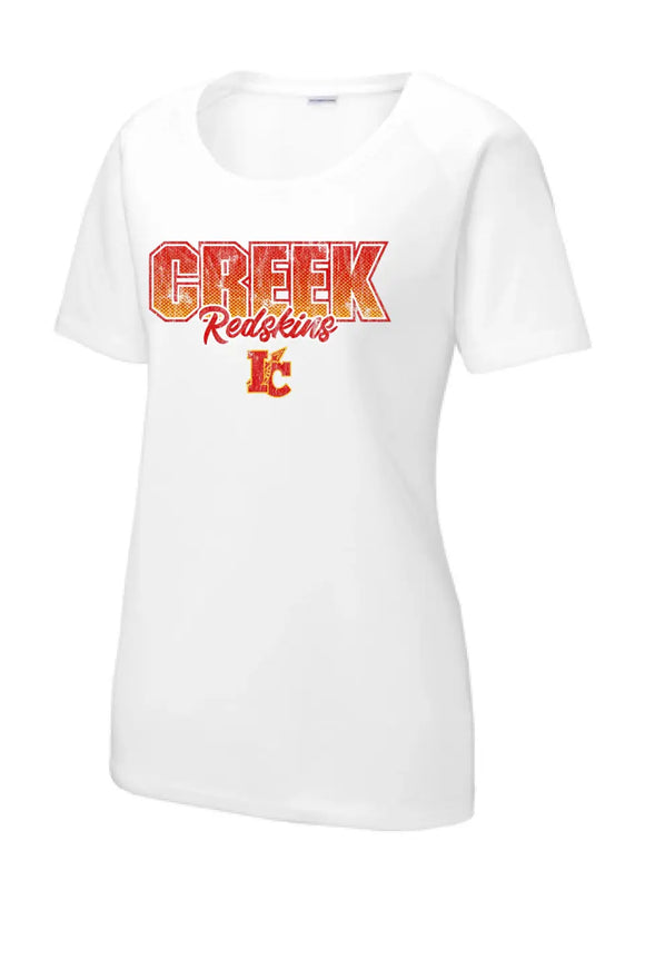 Indian Creek 2023-02 Ladies PosiCharge Tri-Blend Wicking Scoop Neck Raglan Tee