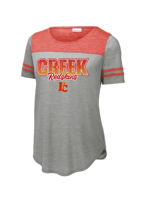 Indian Creek 2023-02 Ladies PosiCharge Tri-Blend Wicking Fan Tee