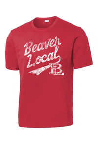 Beaver Local Script Distressed PosiCharge Competitor Tee