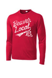 Beaver Local Script Distressed Long Sleeve PosiCharge Competitor Tee