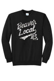 Beaver Local Script Distressed Core Fleece Crewneck Sweatshirt