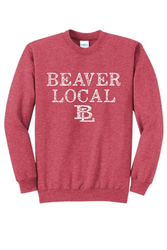 Beaver Local Distressed Core Fleece Crewneck Sweatshirt