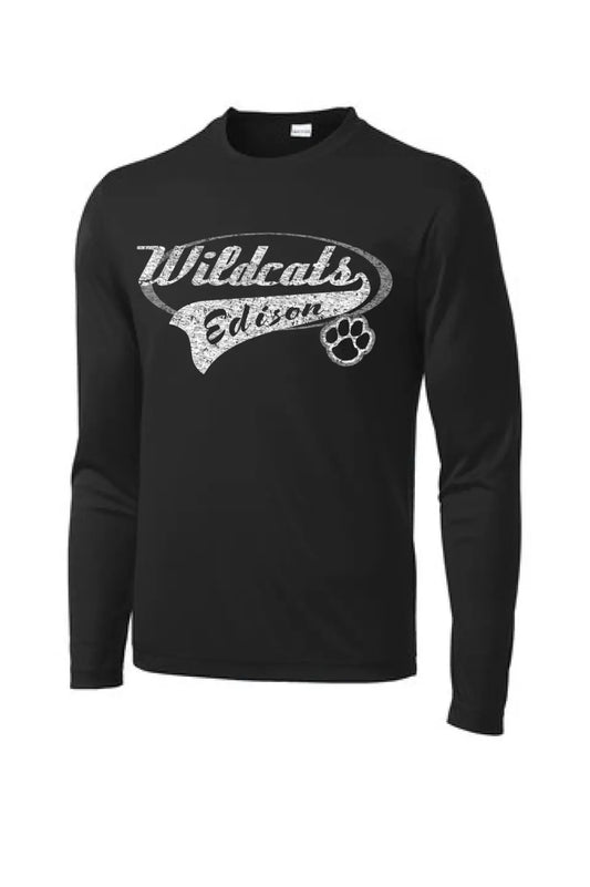 Edison Wildcats Tail Long Sleeve PosiCharge Competitor Tee