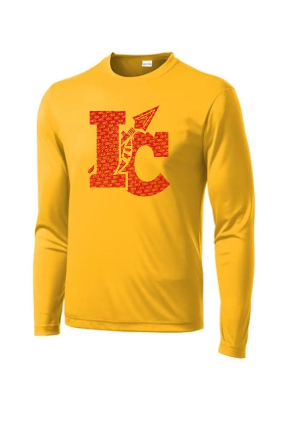 Indian Creek Distressed IC Text Long Sleeve PosiCharge Competitor Tee