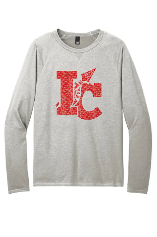Indian Creek Distressed IC Text Featherweight French Terry Long Sleeve Crewneck