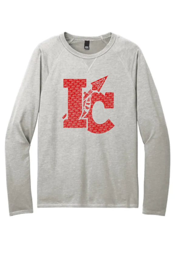 Indian Creek Distressed IC Text Featherweight French Terry Long Sleeve Crewneck