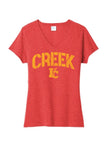 Indian Creek Distressed Stamp Ladies Tri-Blend V-Neck Tee