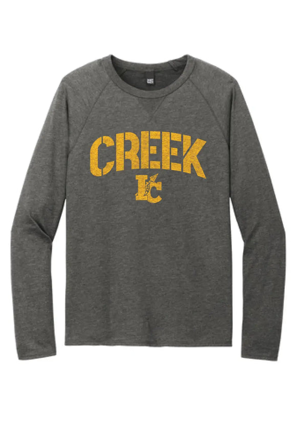 Indian Creek Distressed Stamp Featherweight French Terry Long Sleeve Crewneck