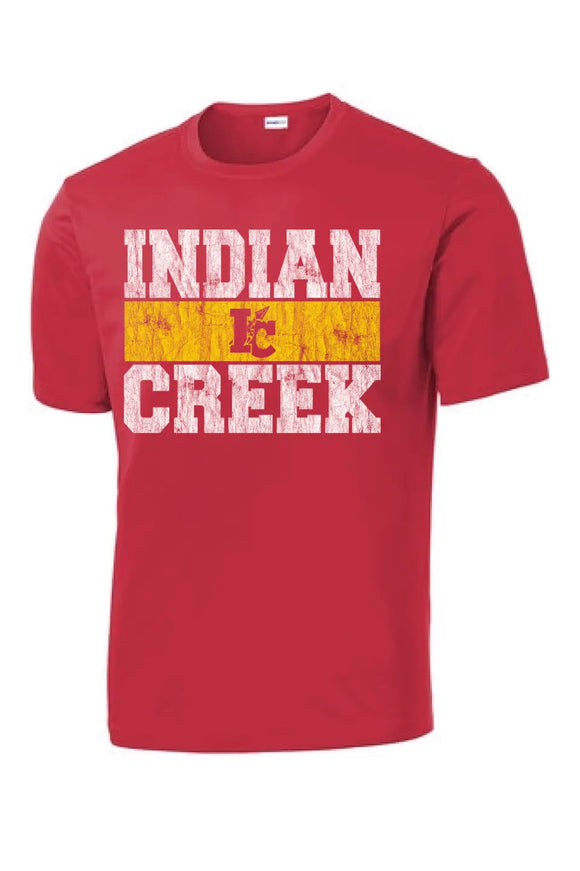 Indian Creek Distressed Block Background PosiCharge Competitor Tee