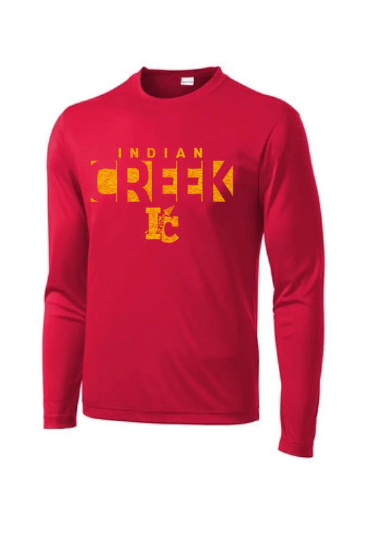 Indian Creek Distressed Background Long Sleeve PosiCharge Competitor Tee