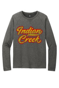 Indian Creek Distressed Script Tail Featherweight French Terry Long Sleeve Crewneck