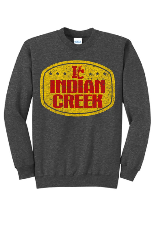 Indian Creek Distressed Badge Core Fleece Crewneck Sweatshirt
