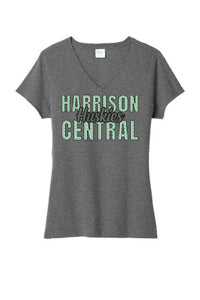 St. Patrick's Day- Harrison Central Ladies Tri-Blend V-Neck Tee