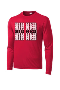 Steubenville Big Red Repeat Design Long Sleeve PosiCharge Competitor Tee