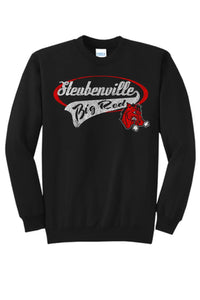 Steubenville Big Red Distressed Oval Script Core Fleece Crewneck Sweatshirt