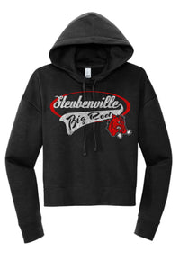 Steubenville Big Red Distressed Oval Script Women's V.I.T. Fleece Hoodie