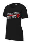 Steubenville Big Red Distressed Elevate Ladies PosiCharge Tri-Blend Wicking Scoop Neck Raglan Tee