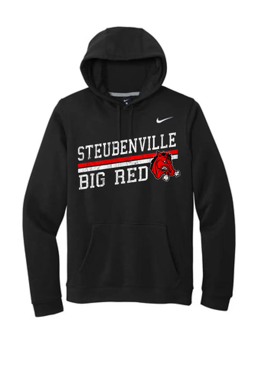 Steubenville Big Red Distressed Elevate Nike Club Fleece Pullover Hoodie