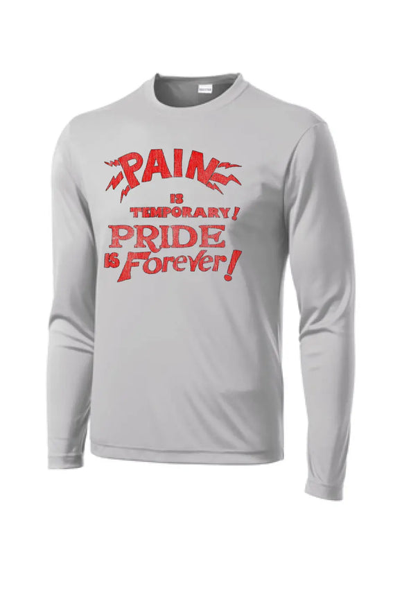 Steubenville Big Red Distressed Pain and Pride Long Sleeve PosiCharge Competitor Tee