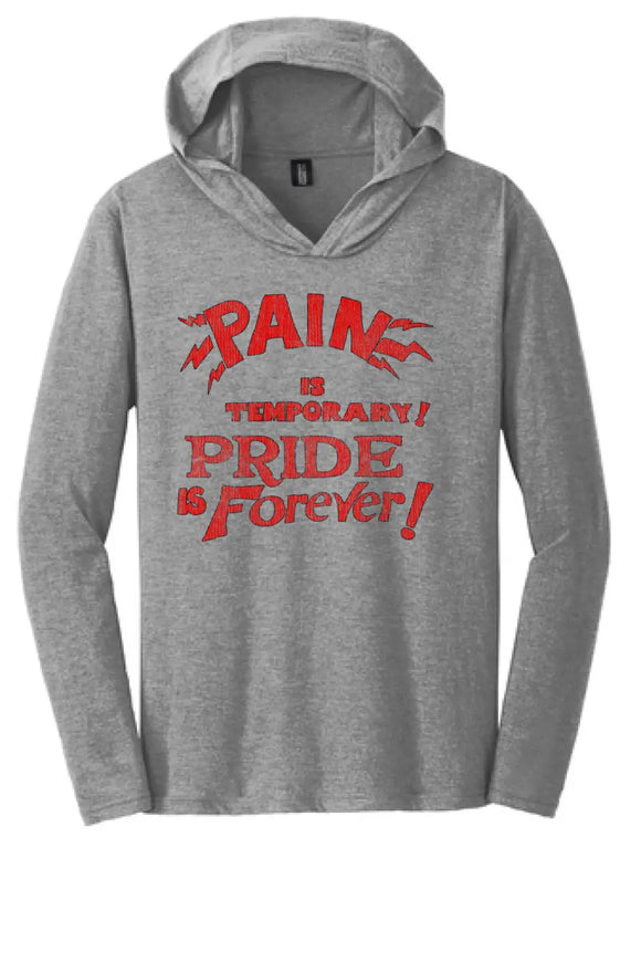 Steubenville Big Red Distressed Pain and Pride Perfect Tri-Long Sleeve Hoodie