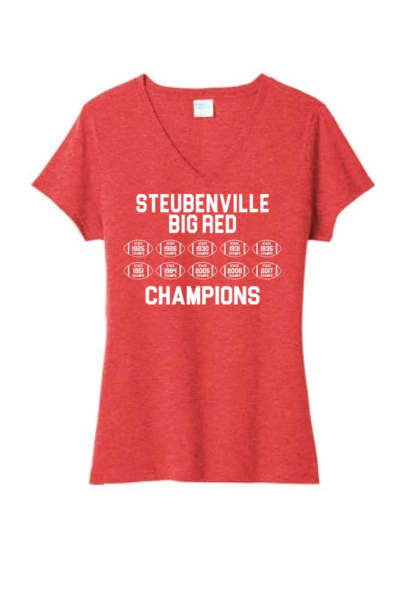 Steubenville Big Red Champions Ladies Tri-Blend V-Neck Tee